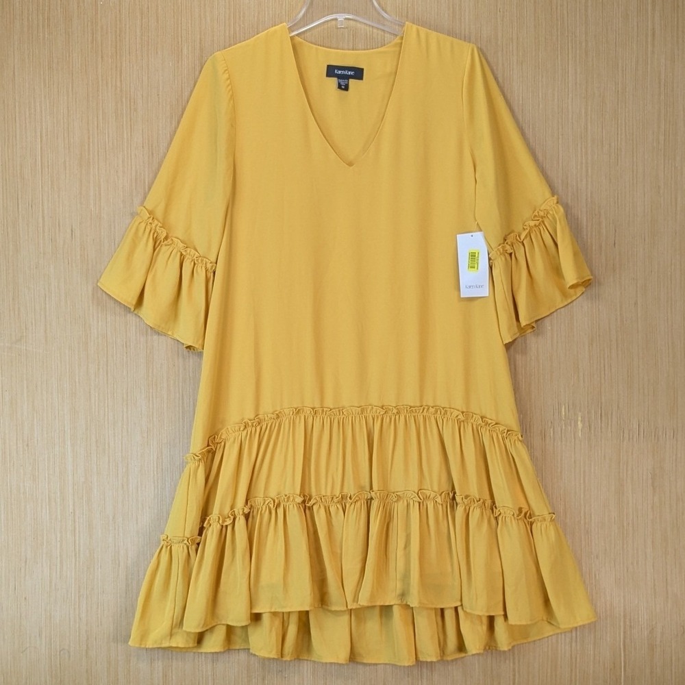Karen‎ Kane Canyonland Boho Feminine Flowy Tiered Hem Dress Size M Ruffle NWT